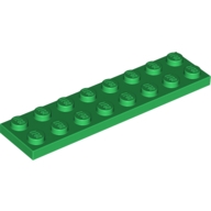 Lego destička 2x8, zelená (303428)